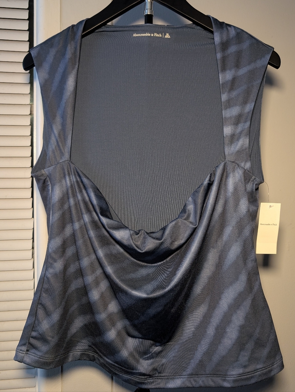 NWT Abercrombie & Fitch Navy Blue Draped Cowl Tank